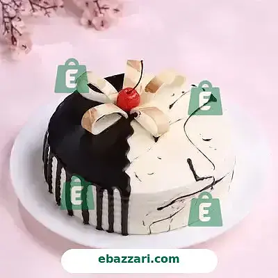 Chocolate Vanilla Half &amp; Half Cake